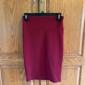 Magic Fit Deep Red/Burgundy Pencil Skirt Size S/M